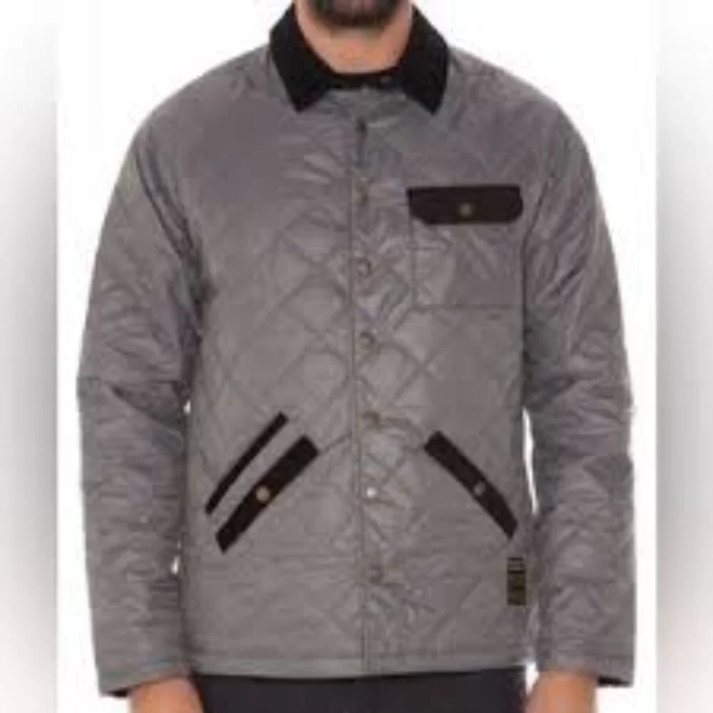 Coalatree Organics The Quilted Heritage Chore Jacket Gray Medium